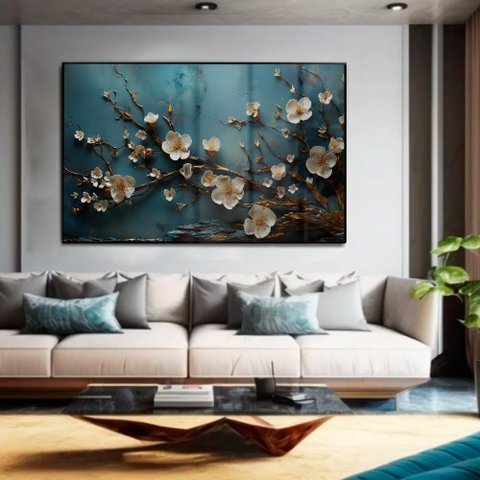 Quadro Decorativo Floral Luxo Flores Clássicas em Moldura Caixa TaColado Moldura Trad 1cm Preta sem 