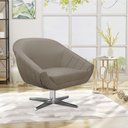 Ver imagem 2 de Poltrona Giratória Giovana Suede Marrom Rato Base Cromada - D’Rossi
