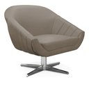 Ver imagem 3 de Poltrona Giratória Giovana Suede Marrom Rato Base Cromada - D’Rossi