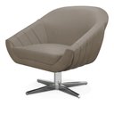 Ver imagem 4 de Poltrona Giratória Giovana Suede Marrom Rato Base Cromada - D’Rossi