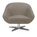 Ver imagem 1 de Poltrona Giratória Giovana Suede Marrom Rato Base Cromada - D’Rossi