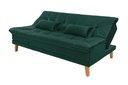Ver imagem 3 de Sofá Cama Berlim Pés de Madeira Retrátil 3 Lugares Império Verde 403