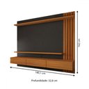 Ver imagem 4 de Painel para Tv até 70 Polegadas Christiania Ripado Preto/freijó - Panorama Móveis