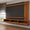 Ver imagem 2 de Painel para Tv até 70 Polegadas Christiania Ripado Preto/freijó - Panorama Móveis