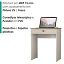 Ver imagem 5 de Mesa Escrivaninha 1 Gaveta 68 cm Essencial Cedro Areia Rudk