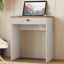 Ver imagem 2 de Mesa Escrivaninha 1 Gaveta 68 cm Essencial Cedro Areia Rudk