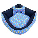 Ver imagem 1 de Cama Pet de Canto Luna Top Grande Quadrada: Balão Azul Royal e Azul Marinho