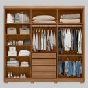 Ver imagem 3 de Guarda Roupa Casal 3 Portas com Espelho e 4 Gavetas Dalila - Amêndola Touch/off White