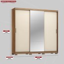 Ver imagem 2 de Guarda Roupa Casal 3 Portas com Espelho e 4 Gavetas Dalila - Amêndola Touch/off White