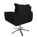 Ver imagem 3 de Poltrona Decorativa Opalla Pés Giratório Metal Suede Preto - DS Estofados
