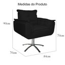 Ver imagem 5 de Poltrona Decorativa Opalla Pés Giratório Metal Suede Preto - DS Estofados