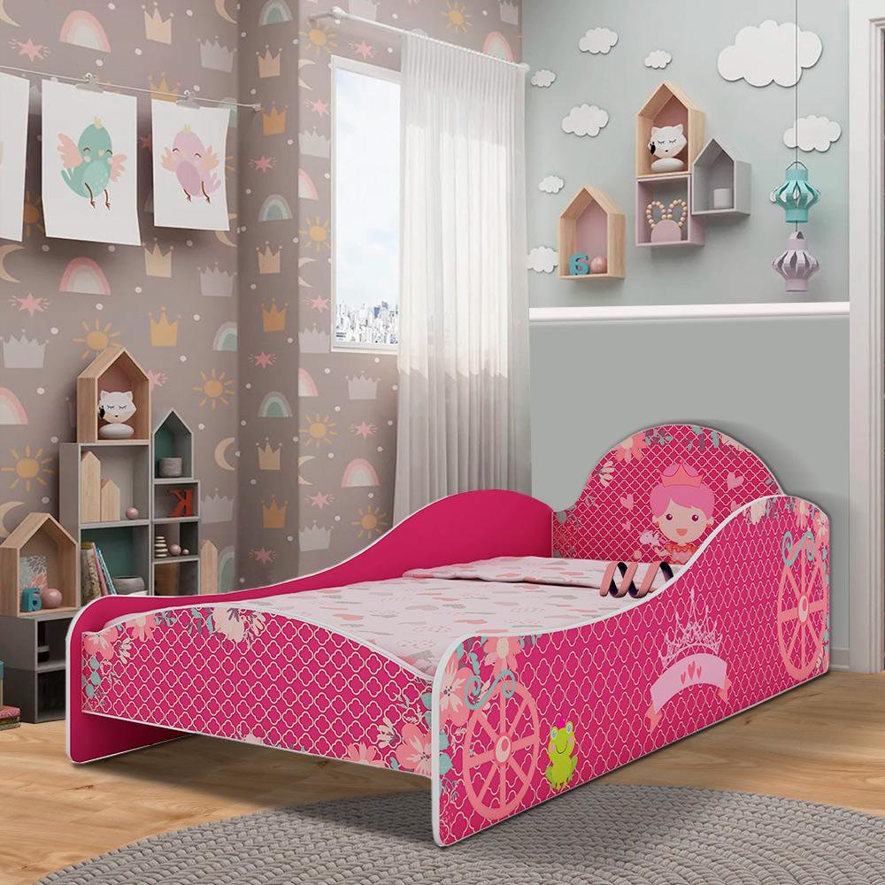 Cama De Princesa Montessoriana Solteiro Com Colchão Pink Ploc Izumi ...