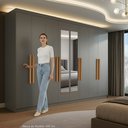 Ver mais imagens de Guarda-Roupa Casal com Espelho 8 Portas 4 Gavetas Paris Cinza/Onix