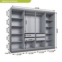 Ver imagem 3 de Guarda-Roupa Casal com Espelho 8 Portas 4 Gavetas Paris Cinza/Onix