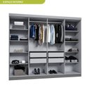 Ver imagem 4 de Guarda-Roupa Casal com Espelho 8 Portas 4 Gavetas Paris Cinza/Onix