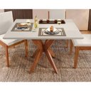 Ver imagem 6 de Mesa de Sala Jantar Donna c/ Tampo Madeirado c/ Vidro 120cm + Cadeiras Lady 4 Un Natural - Nesher