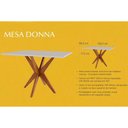 Ver imagem 2 de Mesa de Sala Jantar Donna c/ Tampo Madeirado c/ Vidro 120cm + Cadeiras Lady 4 Un Natural - Nesher