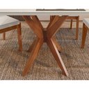 Ver mais imagens de Mesa de Sala Jantar Donna c/ Tampo Madeirado c/ Vidro 120cm + Cadeiras Lady 4 Un Natural - Nesher