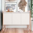 Ver imagem 3 de Buffet Industrial Aparador 3 Portas Tokyo - Branco Cobre