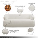 Ver imagem 4 de Conjunto Sala de Estar Decorativo Charlote 1 Poltrona Namoradeira 150cm 1 Poltrona Base Fixa com Puf