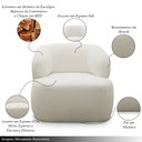 Ver imagem 5 de Conjunto Sala de Estar Decorativo Charlote 1 Poltrona Namoradeira 150cm 1 Poltrona Base Fixa com Puf