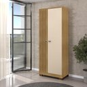 Ver imagem 7 de Guarda Roupa Solteiro Modena 4 Portas e Armário Multiuso Versatile Carvalho Americano Off White – In