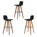 Ver imagem 5 de Kit 3 Banquetas Línea Luxo Sofisticado Alto Padrão Preto