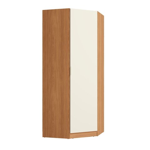 Roupeiro de Canto 1 Porta Canela com Off White de Madeira