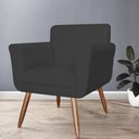 Ver imagem 3 de Kit com 2 Poltronas Cadeiras Isabella Estofadas Suede Preto - Incasa Decor
