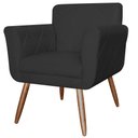 Ver imagem 2 de Kit com 2 Poltronas Cadeiras Isabella Estofadas Suede Preto - Incasa Decor