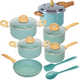 Conjunto de Panelas de Indução com Panela de Pressão Ceramiclife Botanika 8 Peças - Brinox - 1