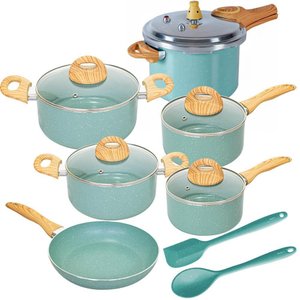 Conjunto de Panelas de Indução com Panela de Pressão Ceramiclife Botanika 8 Peças - Brinox