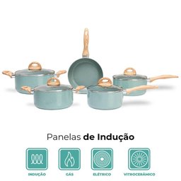 Conjunto de Panelas de Indução com Panela de Pressão Ceramiclife Botanika 8 Peças - Brinox - 6