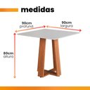 Ver imagem 3 de Mesa para Sala de Jantar Athenas Quadrada Madeirado/Off White Dobuê
