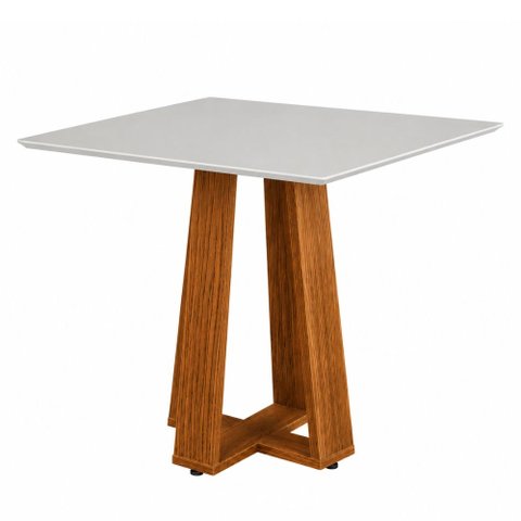 Mesa para Sala de Jantar Athenas Quadrada Madeirado/Off White Dobuê