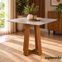 Ver imagem 2 de Mesa para Sala de Jantar Athenas Quadrada Madeirado/Off White Dobuê