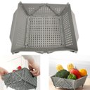 Ver imagem 3 de Cesta Secar Frutas Verduras Vegetais Lava Drena Comida Alimentos Organizador Cozinha Copa Pia Porta
