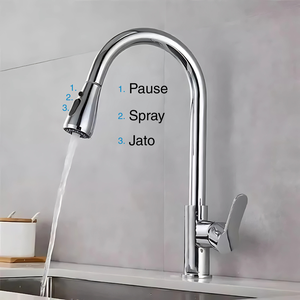 Torneira Cozinha Monocomando, 39cm Luwo-801, Bico Extensor