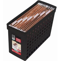 3 Arquivos Estreitos com Furações 42x16,5x27cm Ordene Pretos Pastas Suspensas Escritório - 4