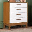 Ver imagem 2 de Cômoda Infantil Flip 4 Gavetas Branco Fosco/savana - Reller Móveis