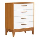 Ver imagem 1 de Cômoda Infantil Flip 4 Gavetas Branco Fosco/savana - Reller Móveis