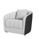 Ver imagem 4 de Sofá Poltrona Living 100cm Linho Cinza Preto 1 Lugar com 1 Almofada Abba