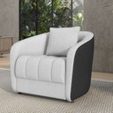 Ver imagem 1 de Sofá Poltrona Living 100cm Linho Cinza Preto 1 Lugar com 1 Almofada Abba