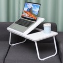 Ver imagem 3 de Mesa Apoio Notebook Dobrável Ajustável MDF Cama Sofá Branco