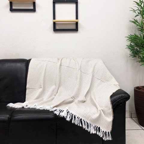 Manta Xale para Sofá Poltrona 1,40x1,70m Jacquard decoração