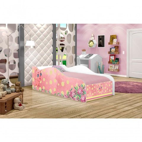 Cama Like Pequeno Pig Solteiro com Colchão