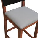 Ver imagem 7 de Banqueta Alta Bistrô Linhas Estrutura Madeira Maciça Assento Estofado Encosto MDF Laqueado - Amêndoa