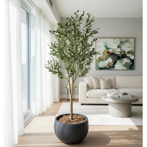 Oliveira Artificial Realista Grande Árvore Decoração Sala 2.10 Metros
