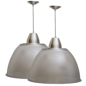 Kit 2 Pendente Prismatico Poptem 22" Canopla Grande Cristal Lustre Acrílico Lustre 55cm