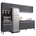 Ver imagem 2 de Conjunto de Cozinha Andreia 5 Modulos MDP 280cm Cinza Planejado AJL Moveis